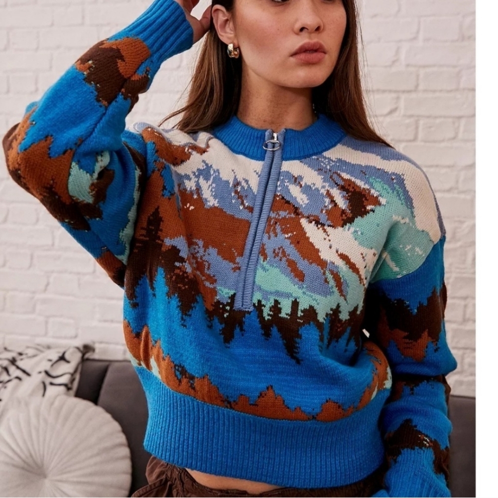 BDG mountain scene sweater